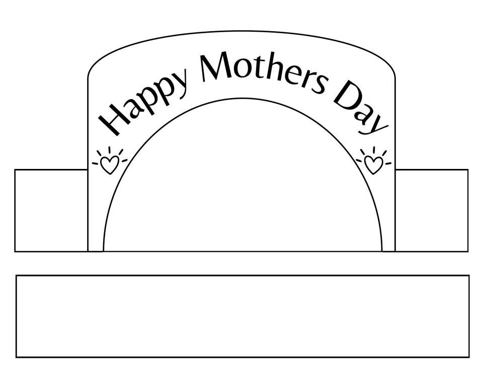 Arched Happy Mothers Day crown: students draw their own picture in the large open center, then cut out the crown