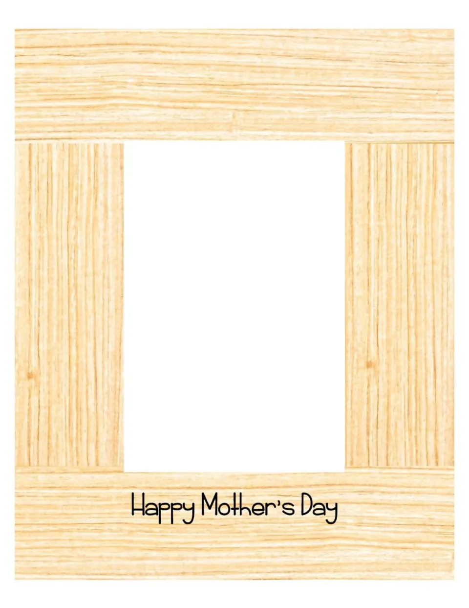 Plain Happy Mother's Day photo frame with no name, so children can write or decorate their own name for mom or a caregiver