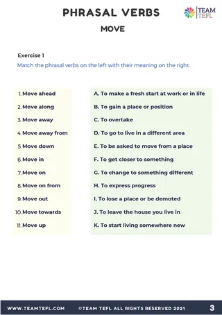 Move | Phrasal Verbs Exercises – sample page 3