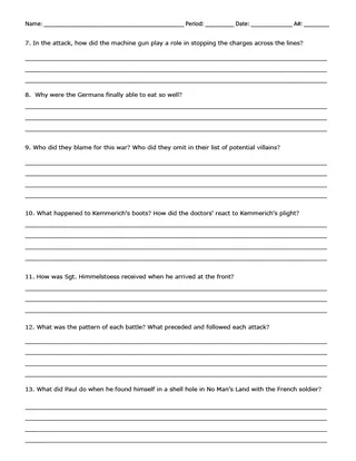 Movie Guide: All Quiet on the Western Front | Comprehension Questions – preview 1