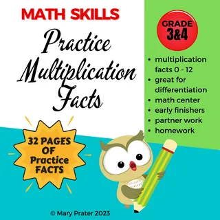 Multiplication Facts Practice Packet – cover