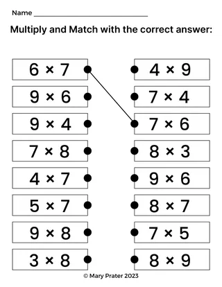 Multiplication Facts Practice Packet – sample page 3