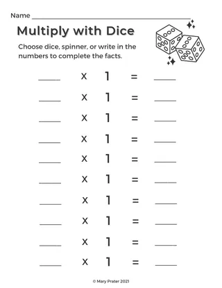 Multiplication Fun Facts Worksheets – sample page 2