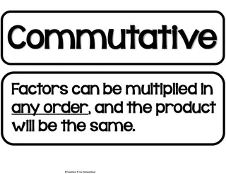 Multiplication Properties Anchor Chart – sample page 4