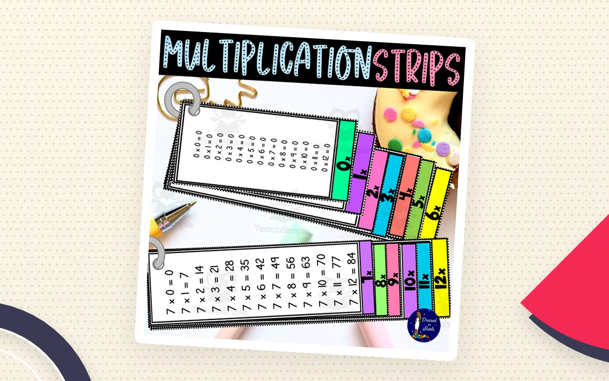 Multiplication Strips preview: Multiplication reference strips for tables 0–12