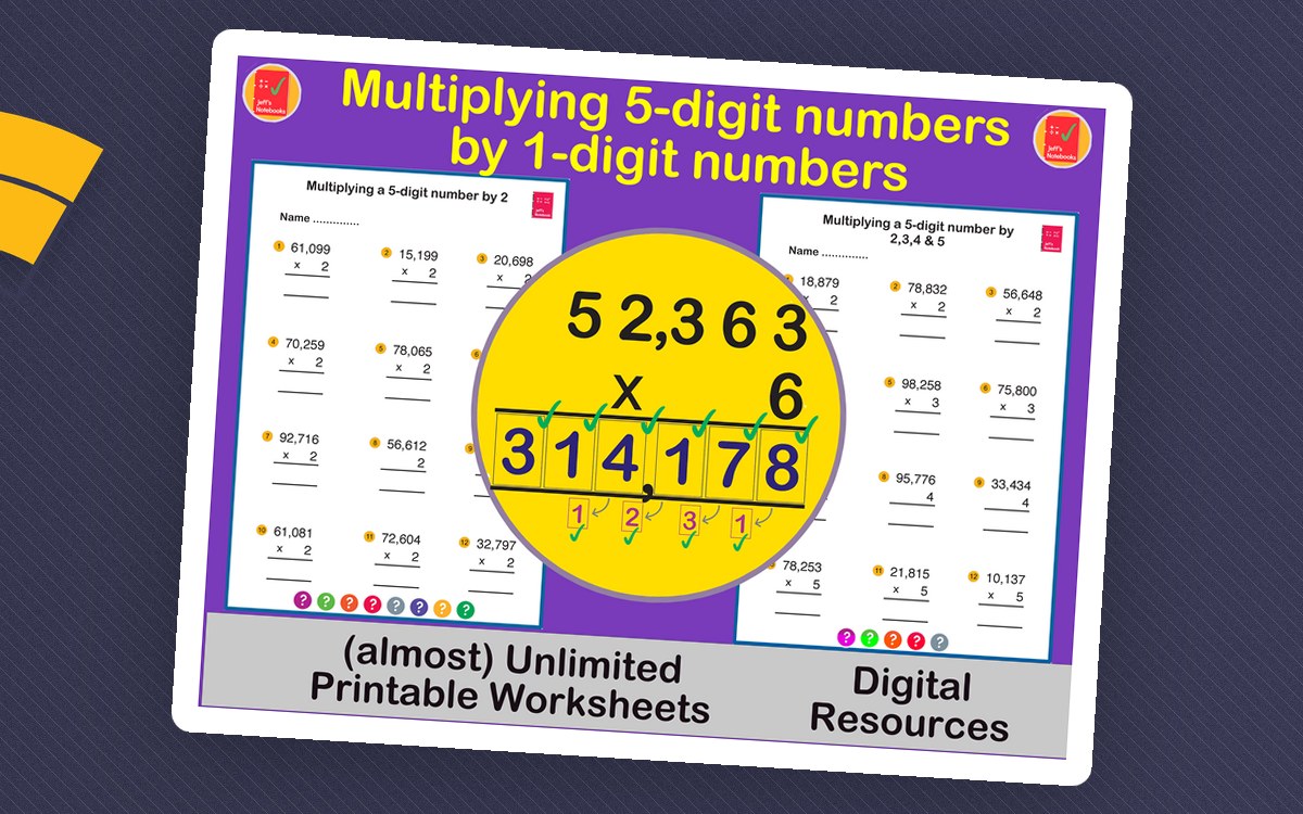 Multiply a 5-digit by a 1-digit number using the Standard Algorithm preview