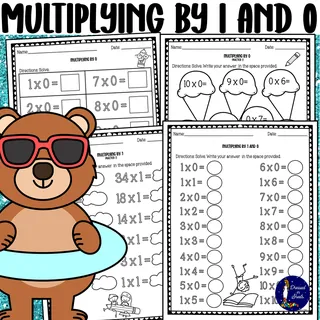 Multiplying by 1 and 0 *Posters & Worksheets* – cover