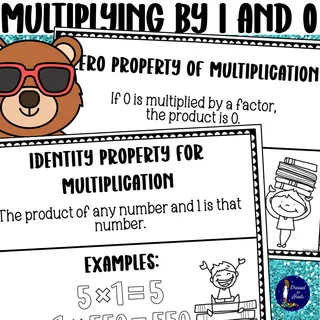 Multiplying by 1 and 0 *Posters & Worksheets* – sample page 3