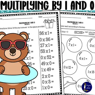 Multiplying by 1 and 0 *Posters & Worksheets* – sample page 4
