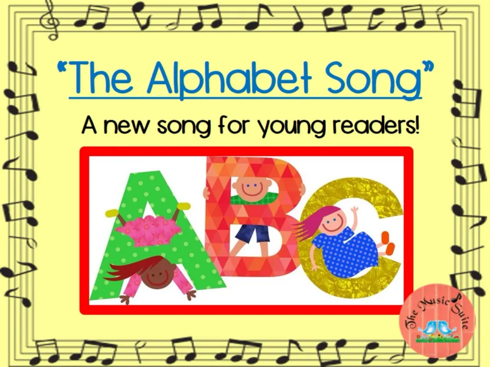 Cover slide titled 'The Alphabet Song' with the subtitle 'A new song for young readers!'