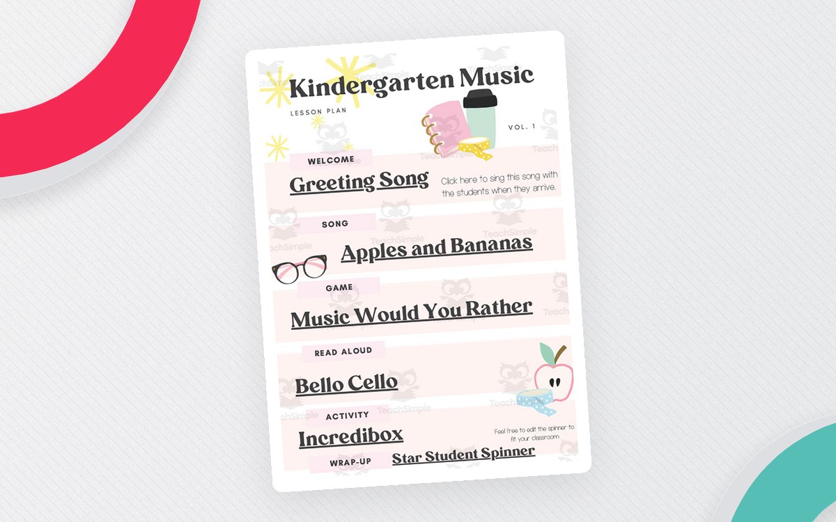 Music Class Sub Plans teaching resource preview