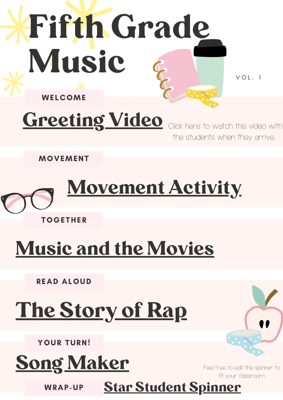 Fifth grade music lesson plan: movement activity, Music and the Movies, The Story of Rap read-aloud, Song Maker