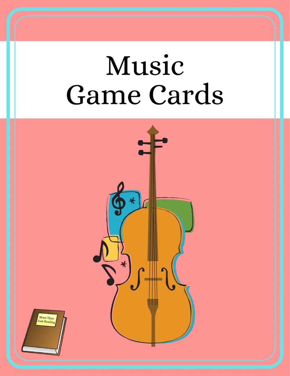 Music Game Cards cover for a printable resource featuring instrument matching decks and card game instructions