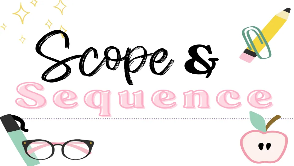 Cover of the editable music planning template, titled 'Scope & Sequence,' for organizing yearly instruction