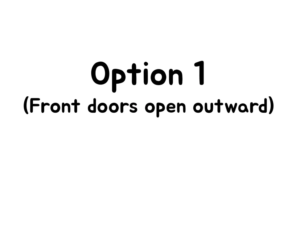Option 1 divider: title page for the family house craft version where the two front doors open outward