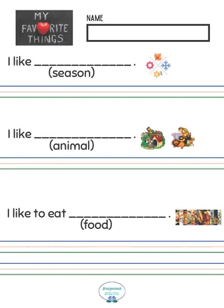 My Favorite Things – Writing & Dialogue Worksheet – sample page 2