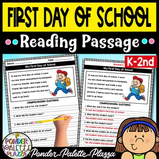 My First Day of School – Reading Passage – cover