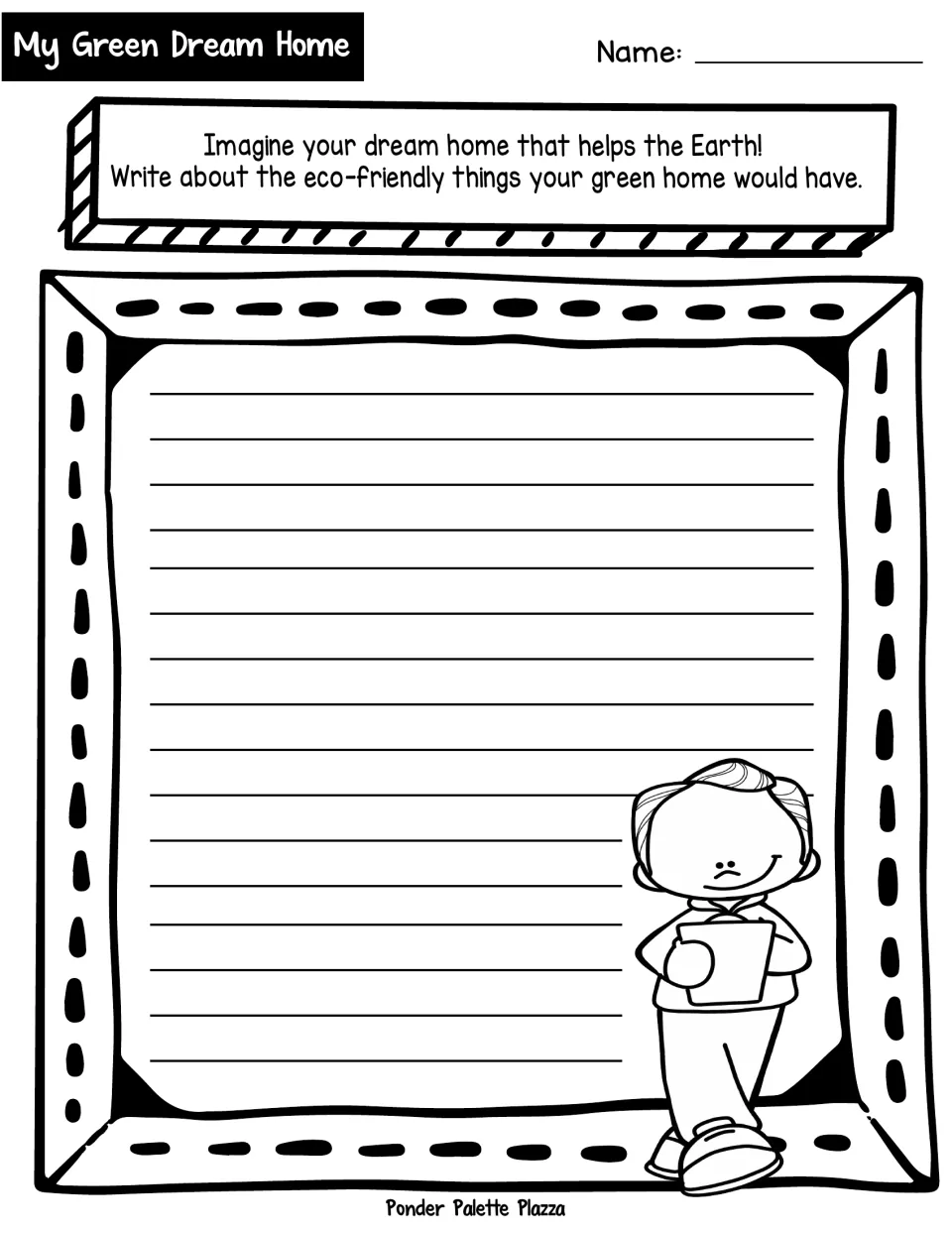 Writing prompt: imagine a dream home that helps the Earth and describe the eco-friendly features it would have.