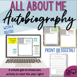 My Mini Autobiography | Printable & Digital Activity – cover