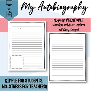 My Mini Autobiography | Printable & Digital Activity – sample page 2