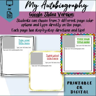 My Mini Autobiography | Printable & Digital Activity – sample page 3