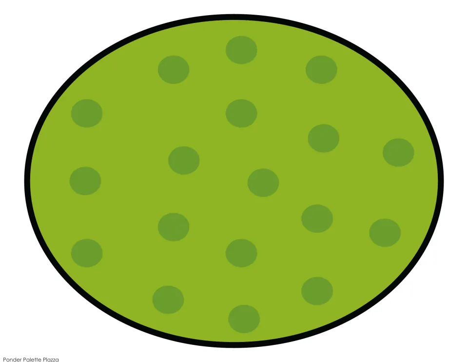 Green tree canopy cutout for assembling the name tree craft and attaching apples bearing the letters of a name.