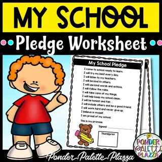 My School Pledge Worksheet – Back to School – cover