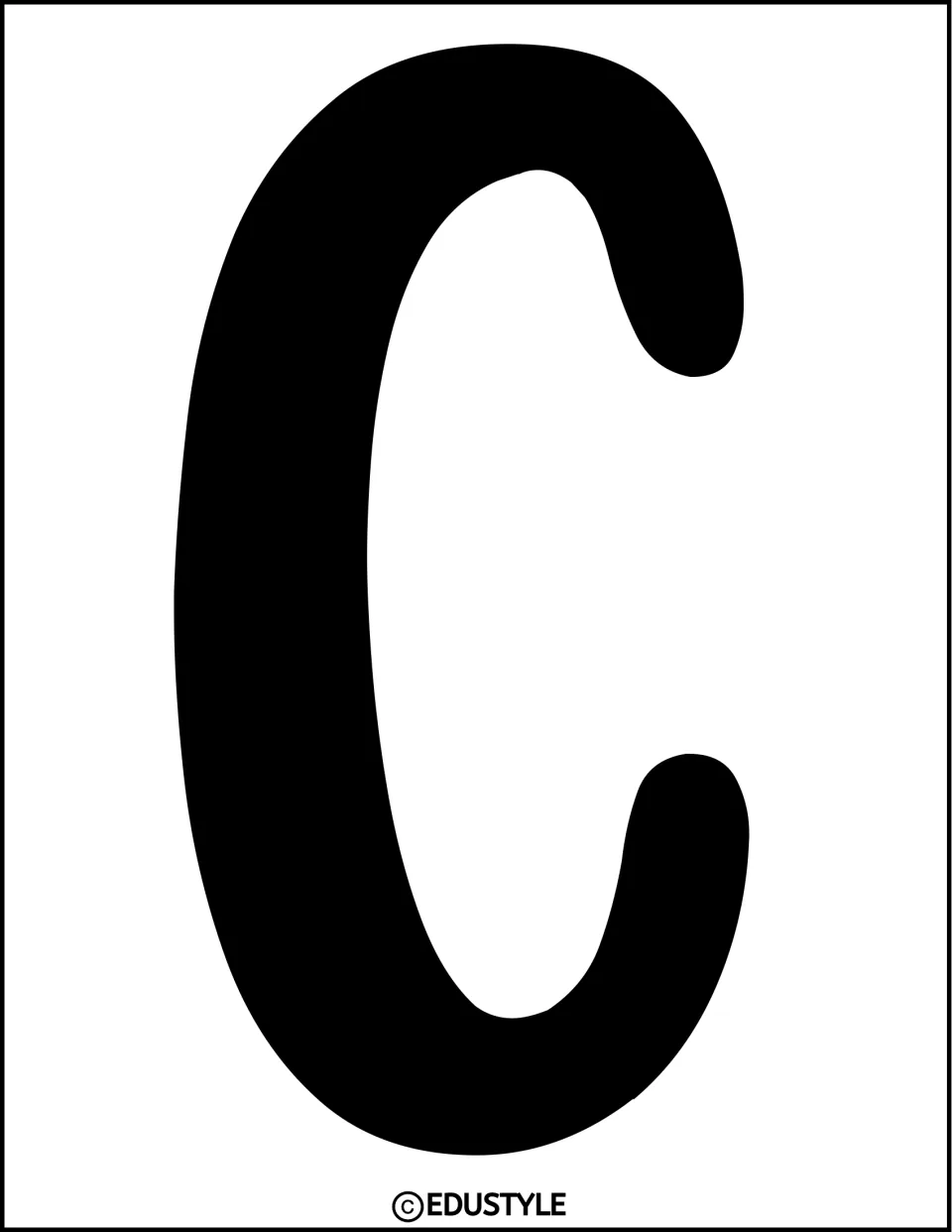 Black letter C for the Christmas bulletin board or door display, printed as a single large title letter