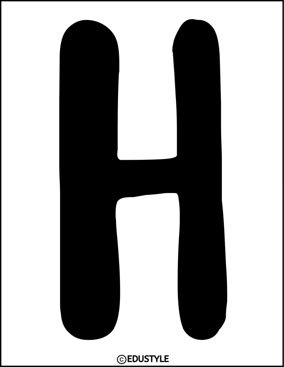 Black letter H for the Christmas bulletin board or door display, printed as a single large title letter