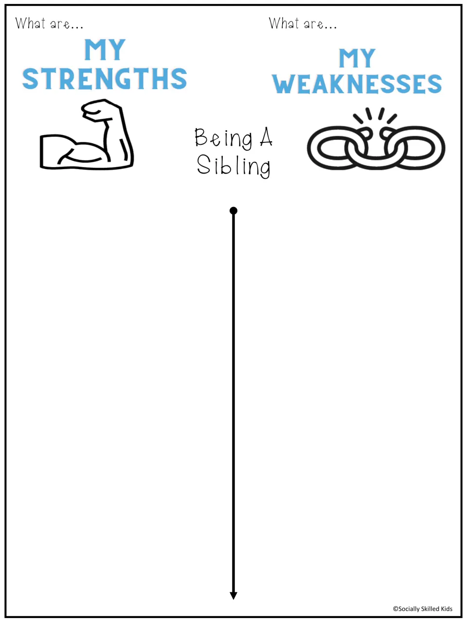 Being a sibling self-reflection: students write what they do well as a brother or sister and what is hard for them