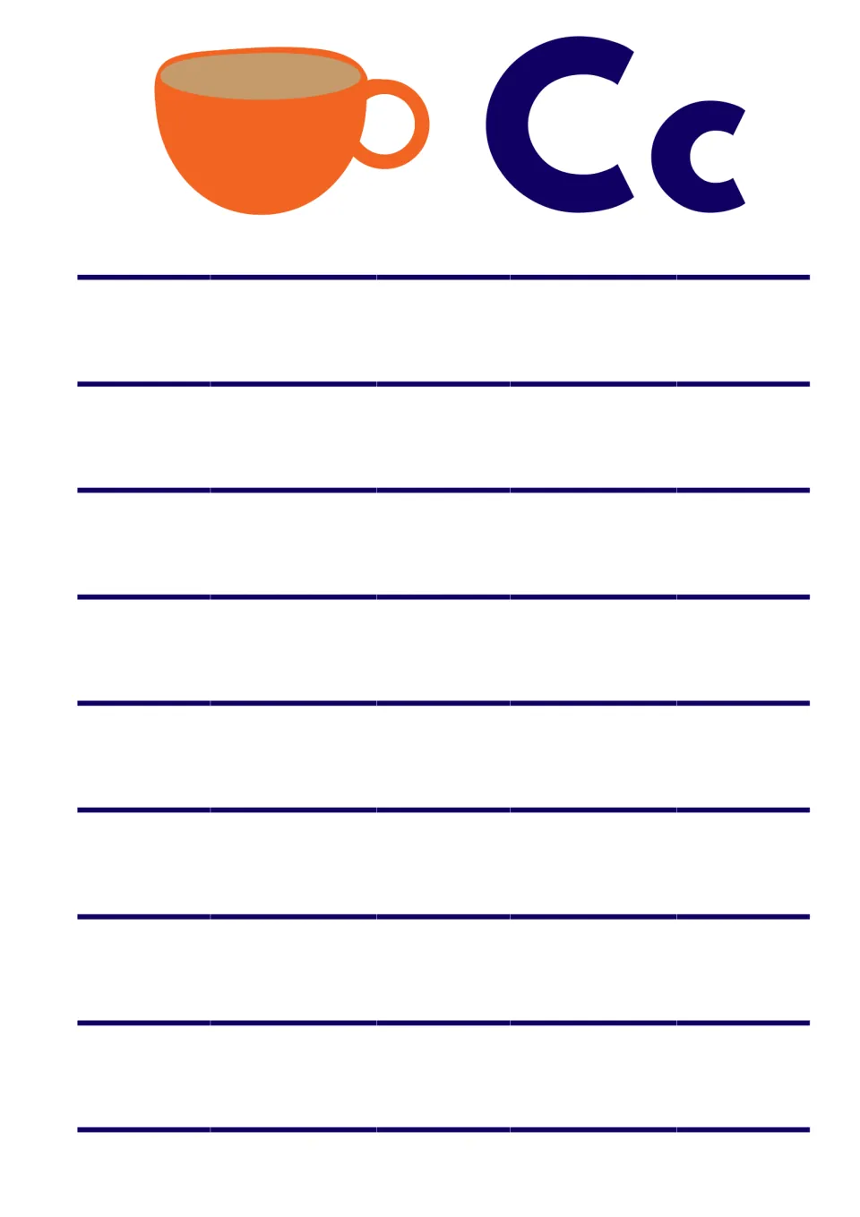 Dictionary C word collection page headed 'Cc,' for students to record their own words they are learning to spell