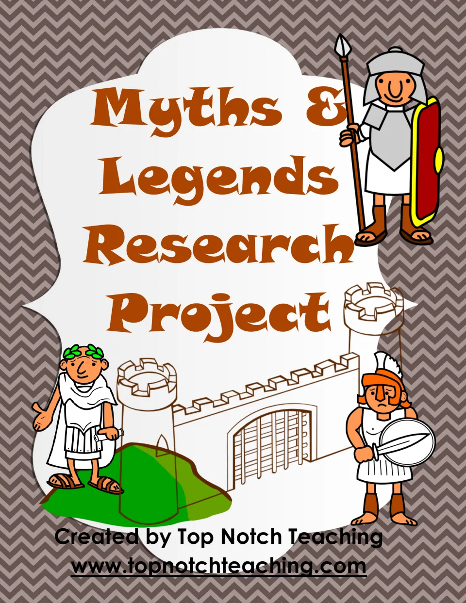 Cover of Myths and Legends Research Project, a group research and presentation packet by Top Notch Teaching