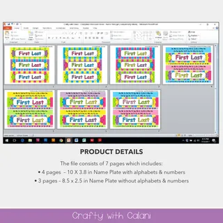 Name Plate Labels in Candy Land Theme - 100% Editable – preview 1