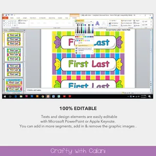 Name Plate Labels in Candy Land Theme - 100% Editable – preview 3