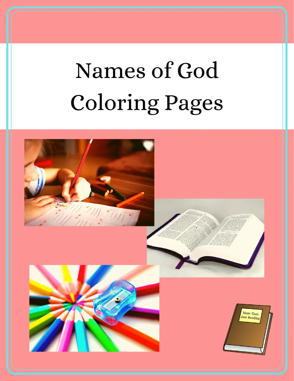 Names of God Coloring Pages cover identifying the Bible verse coloring resource from More Than Just Reading