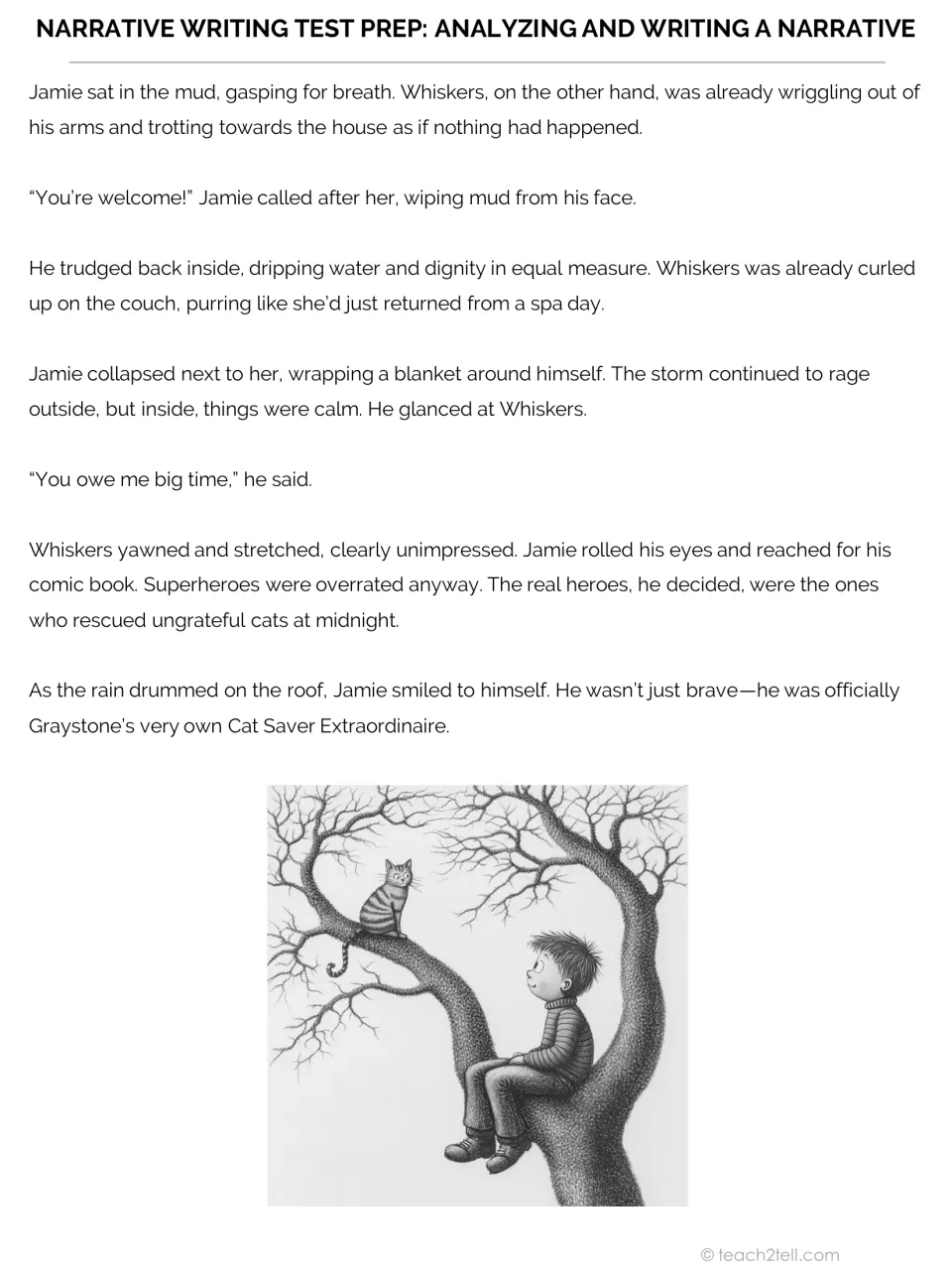 The Midnight Rescue ending: Jamie and Whiskers return inside, and Jamie reflects that real heroes rescue ungrateful cats