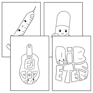 Diabetes Awareness Month – Coloring Pages Set – preview 1