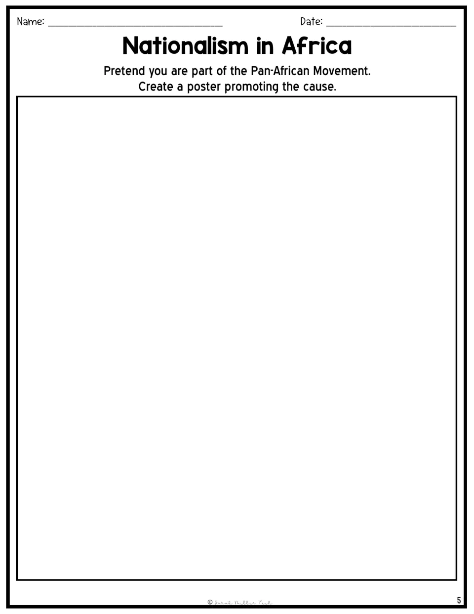 Poster task asks students to imagine being part of the Pan-African Movement and create a poster promoting its cause