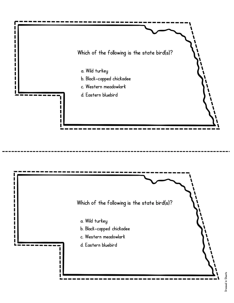 Nebraska state bird question: students pick wild turkey, black-capped chickadee, western meadowlark or eastern bluebird
