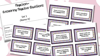 Negation, Answering Negative Questions, 160 Task Cards – preview 1