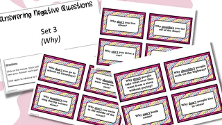 Negation, Answering Negative Questions, 160 Task Cards – preview 3