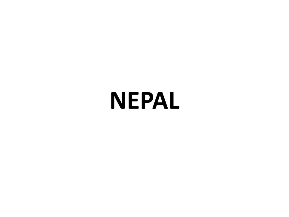 Title page reading NEPAL in bold capitals, opening a set of blank, dotted and labeled outline maps of the country