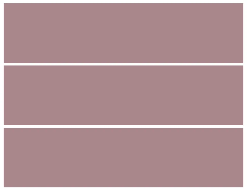 Dusty mauve straight trim: three plain solid rectangular strips without scallops, to cut out and run along a display edge