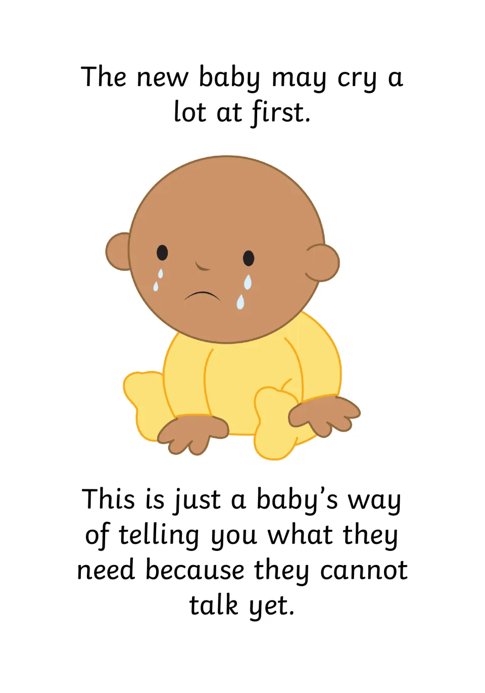 Newborn noise: the new baby may cry a lot at first, as it is their way of saying what they need before they can talk
