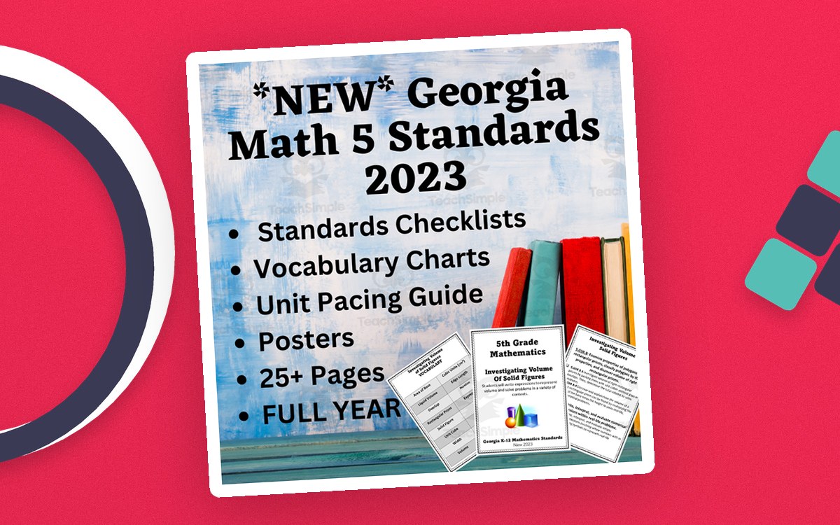 NEW! Georgia 5th Grade Math Standards 2023 Posters,Checklists,&Vocab preview