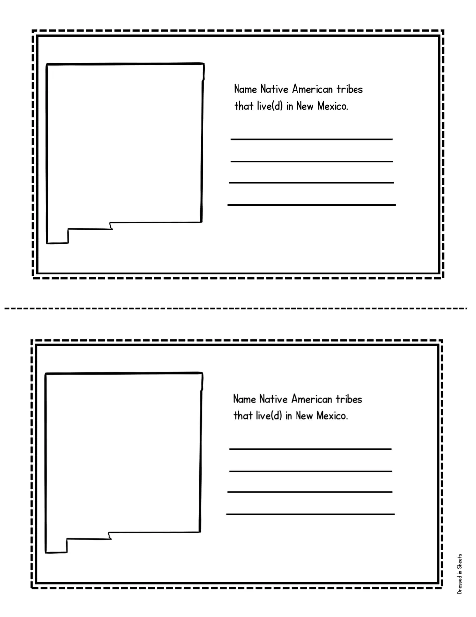 Native American tribes prompt: students research and list tribes that live or lived in New Mexico