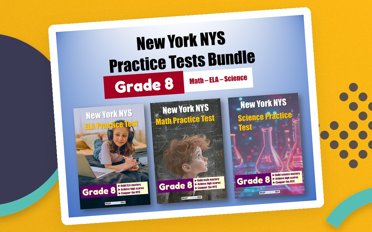 New York NYS Practice Tests Bundle for Grade 8 teaching resource preview