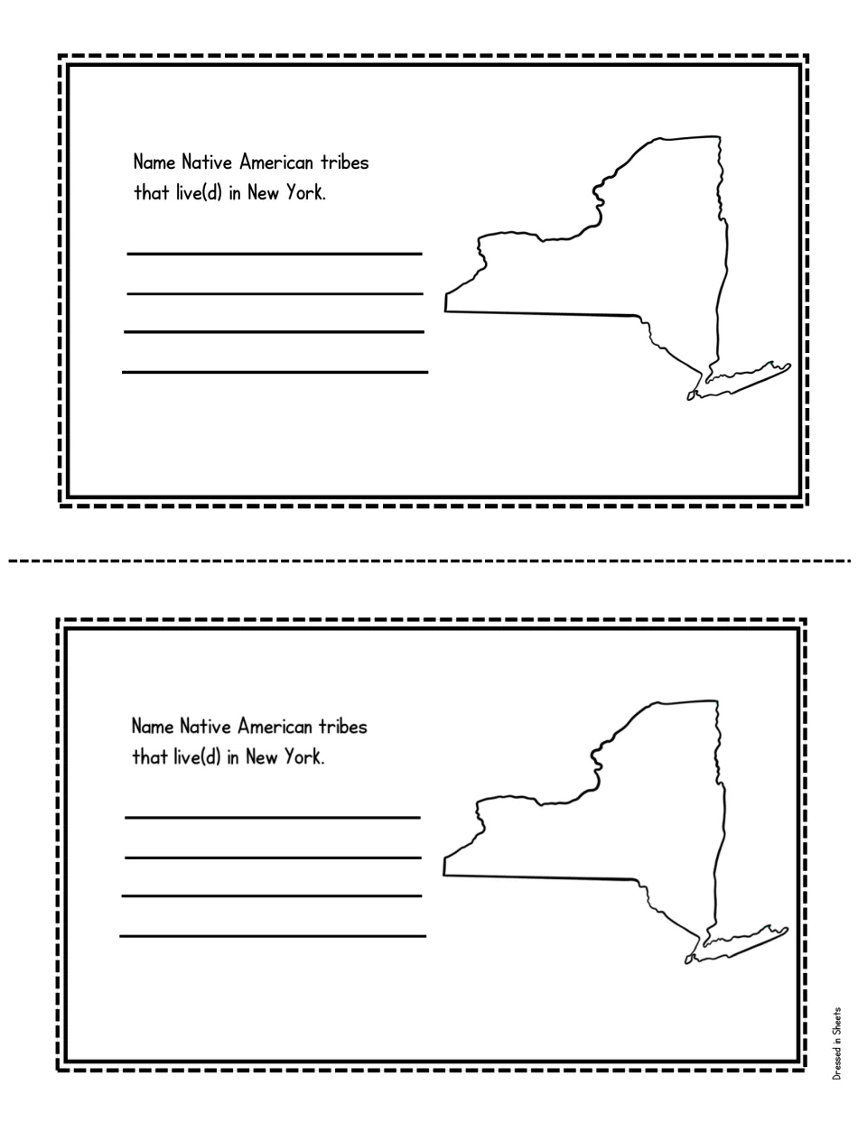 Native American tribes of New York: students research and list tribes that lived or live in the state