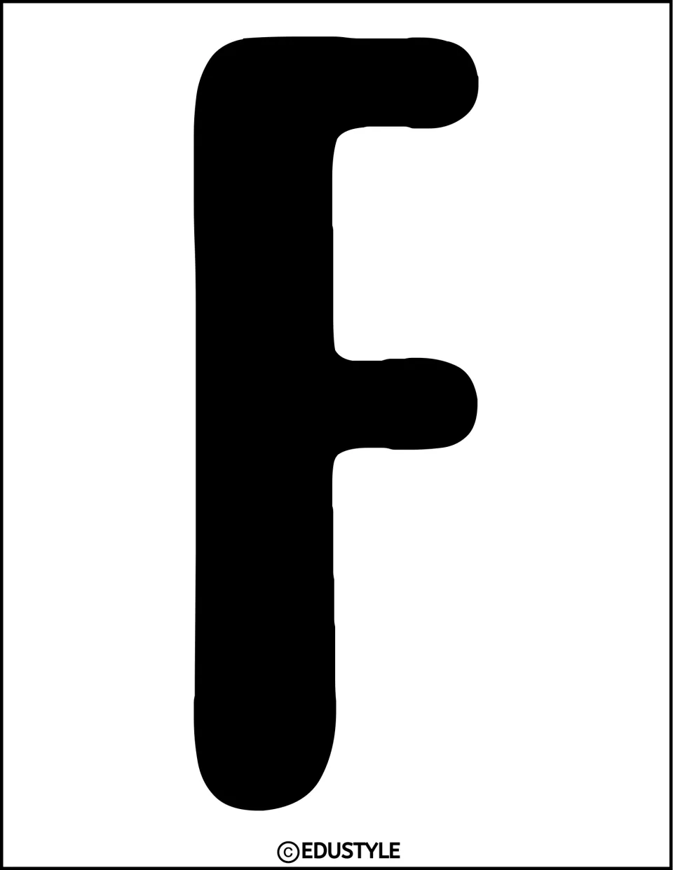 Christmas bulletin board or door display letter F in solid black, printed individually for the kit's lettering