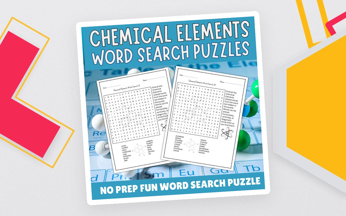 No Prep Chemical Elements Word Search, Chemistry Vocabulary Activity preview